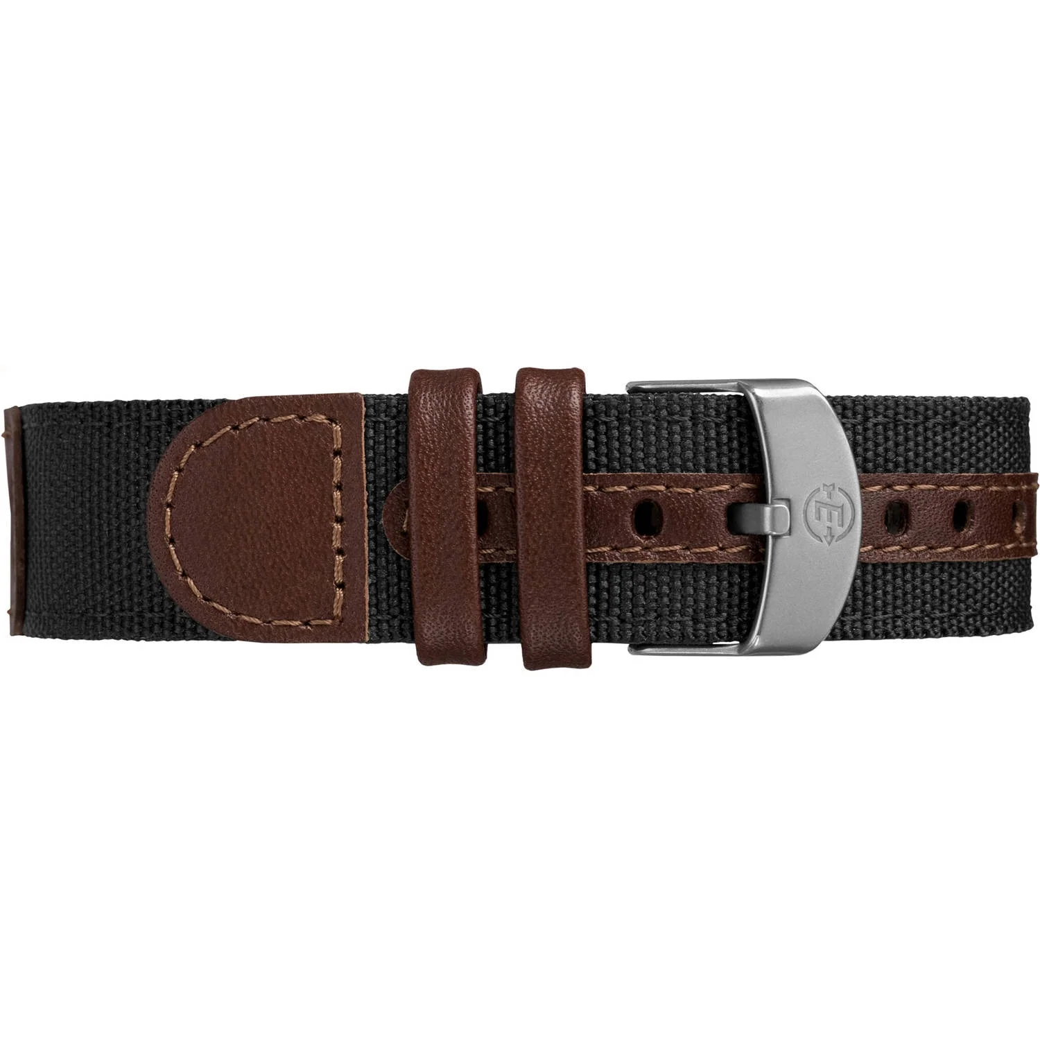 Timex Men's Expedition Acadia 40mm Watch – Black Case Black Dial with Black & Brown Leather & Fabric Strap