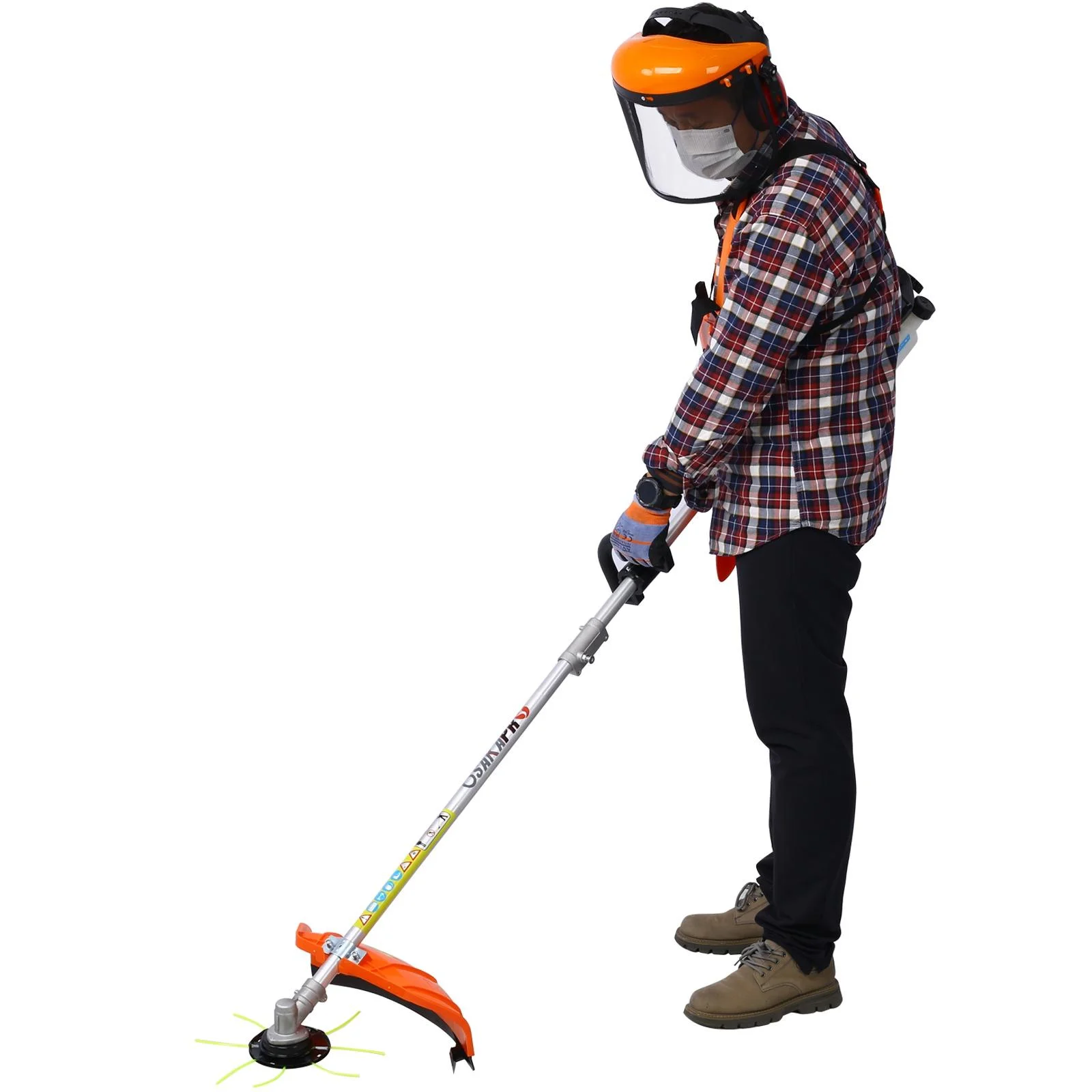 10-IN-1 String Trimmer Gas Powered, 33cc Multi-Functional Weed Eater Set w/2 Stroke Engine, Adjustable 90° Hedge Trimmer, 10