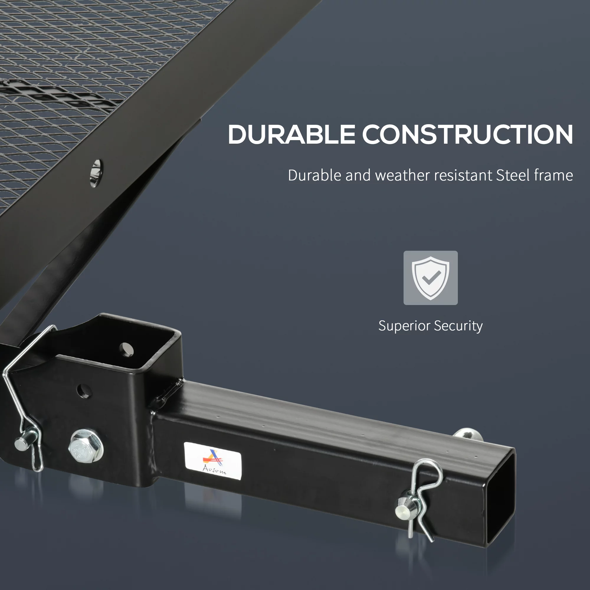 Aosom Hitch Mount Cargo Carrier 350 lbs Capacity Fits 2'' Receiver Black