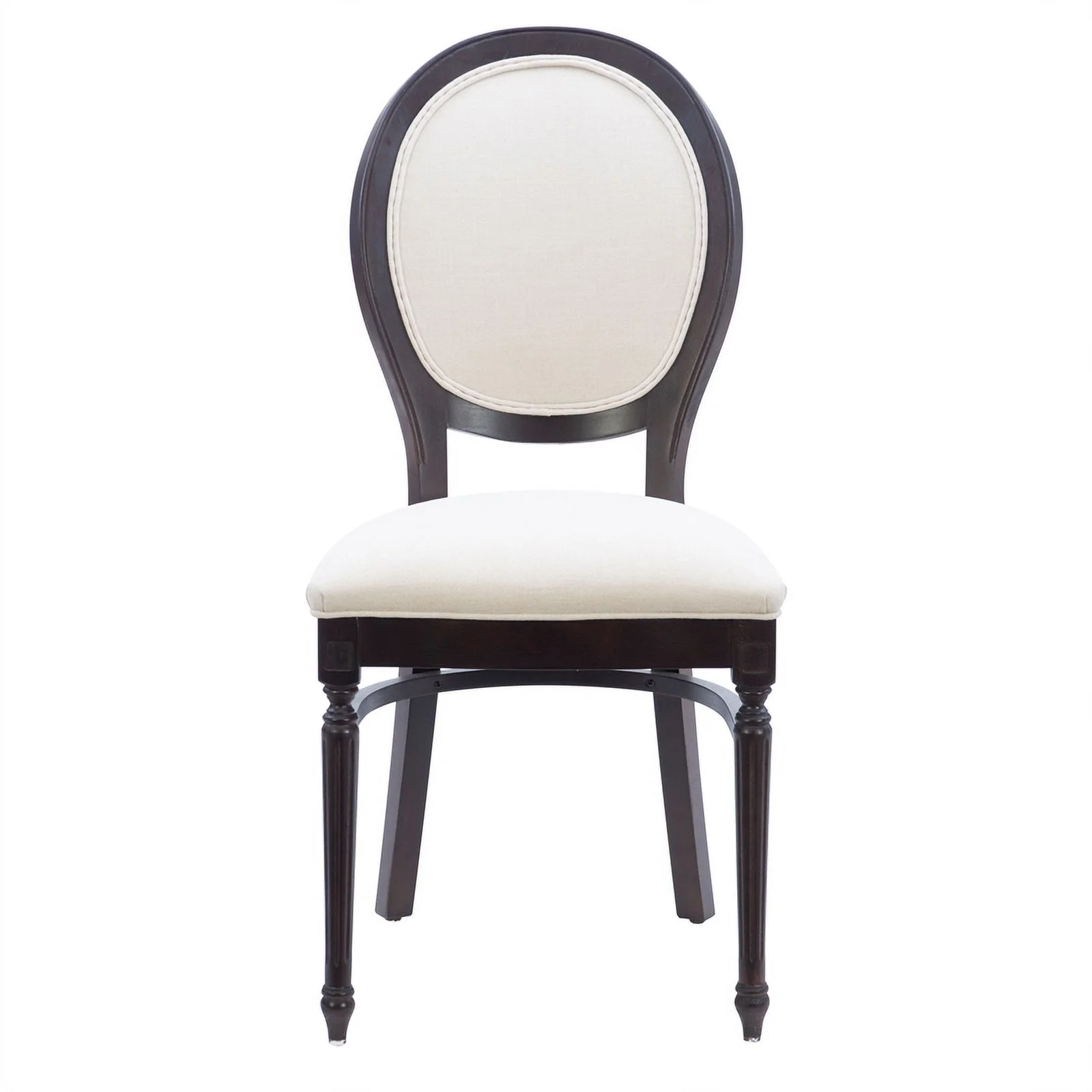 Pemberly Row Beechwood Set of 2 Padded Back and Seat Side Chairs in Dark Brown