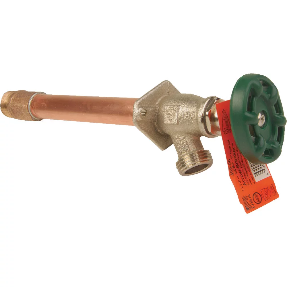 1 PK, Arrowhead Brass 466-08QTLF-Arrowhead Brass 1/2 In. x 1/2 In. MIP x 3/4 In. HT x 8 In. Anti-Siphon Frost Free Wall Hydrant