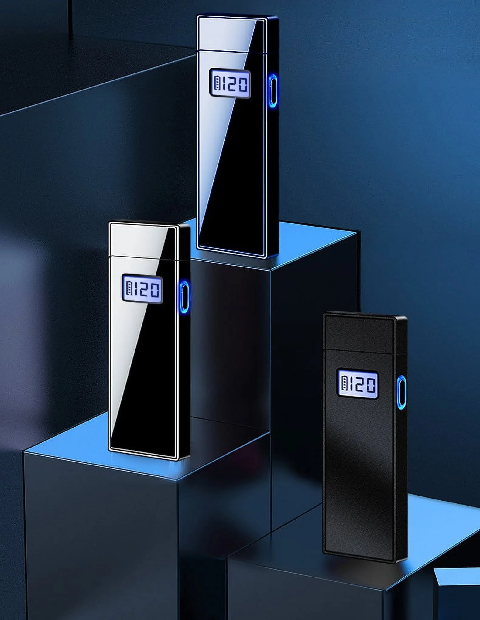 Electronic Lighter USB Rechargeable Windproof Flameless Double Arc Plasma Lighter Camping Picnicking Hiking Hiking Men's Gift Electronic Lighter