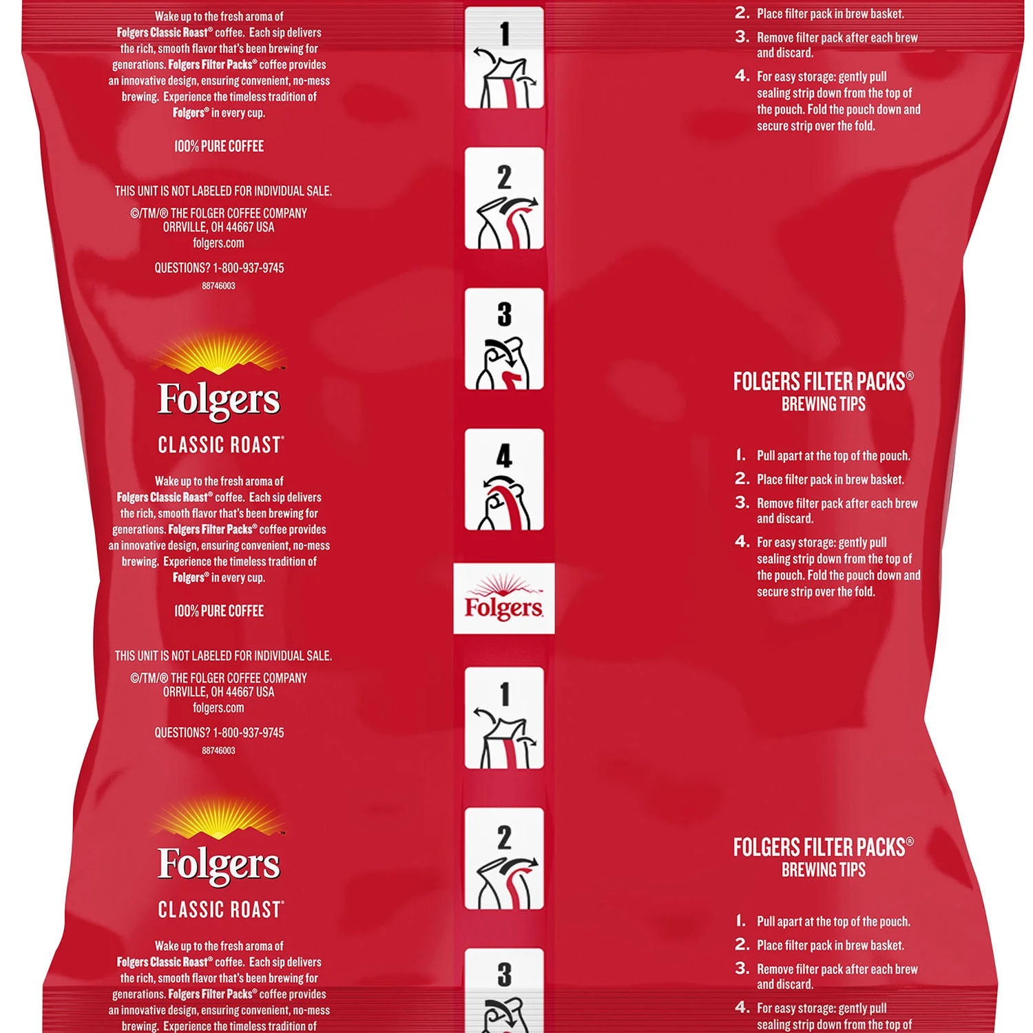 Folgers Classic Roast Ground Coffee, Filter Packs (0.9 oz., 40 ct.)