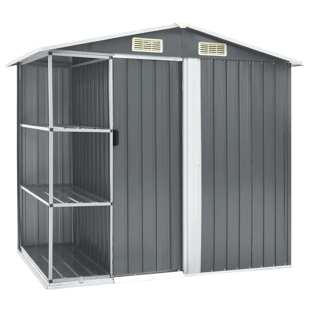 Charmma Garden Shed with Rack Gray 80.7