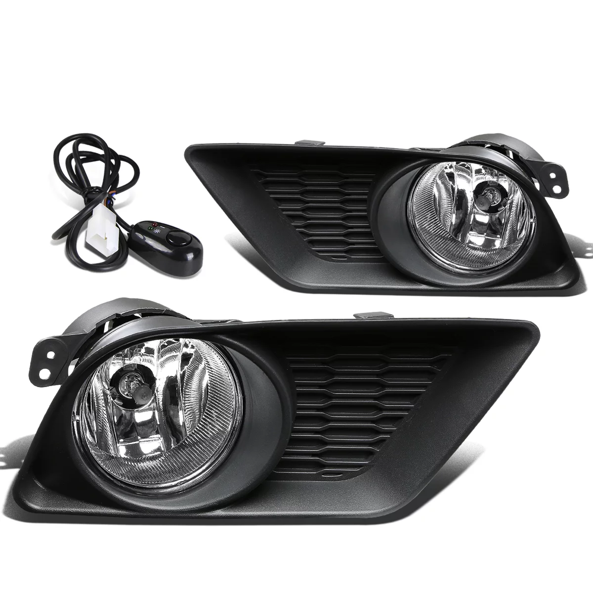 DNA Motoring FL-ZTL-238-CH For 2011 to 2014 Dodge Charger Pair Front Driving Bumper Fog Light Lamp+Switch Clear Lens 12 13