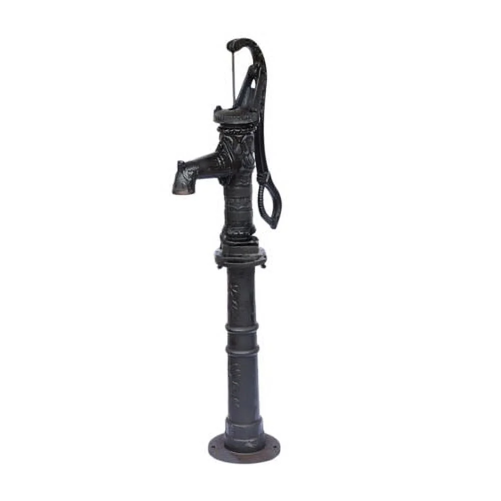 Garden Hand Water Pump Cast Iron Black Well Fountain Booster Tool & Stand