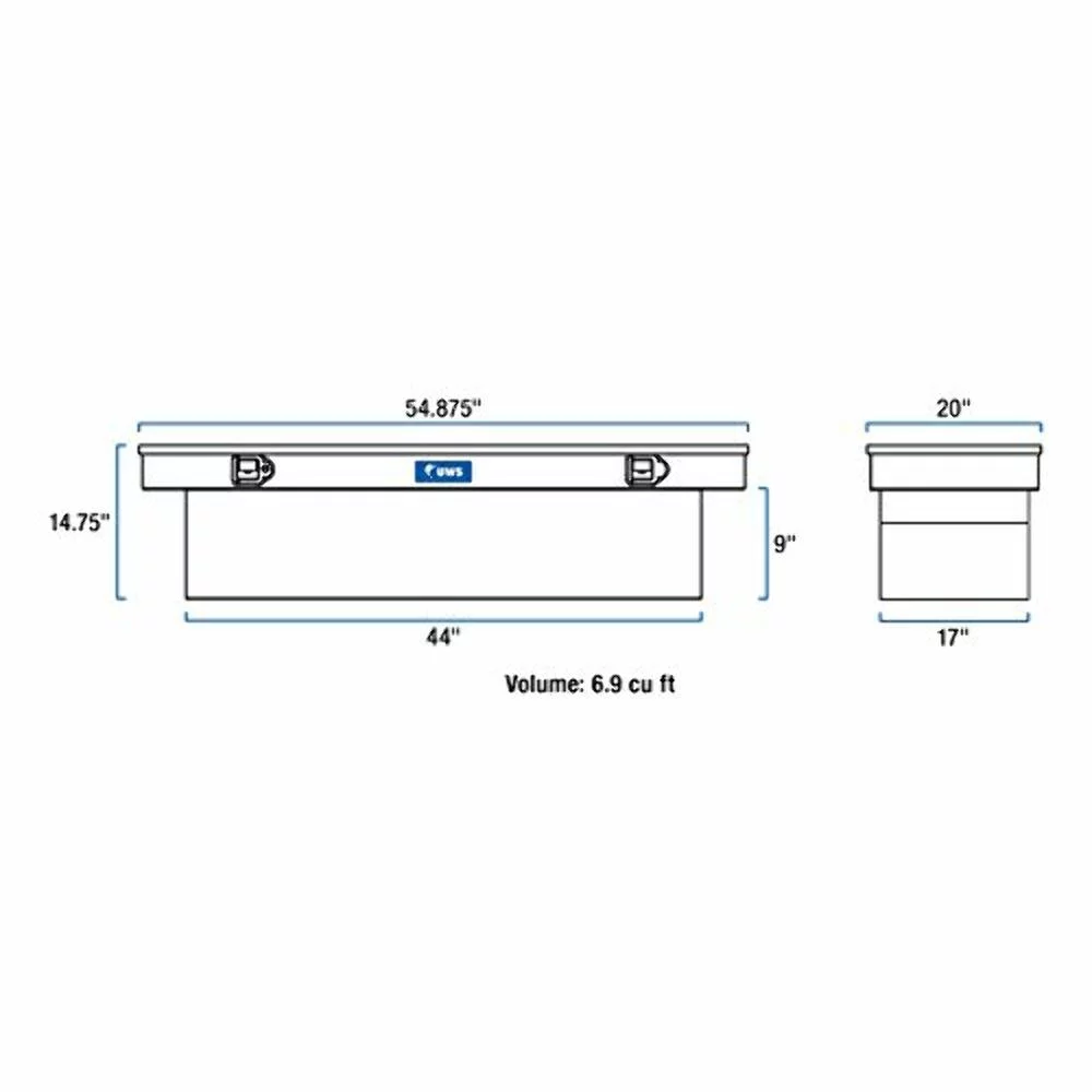 UWS/United Welding Services TBS-54-BLK UWSTBS-54-BLK 54IN ALUMINUM SINGLE LID CROSSOVER TOOLBOX BLACK