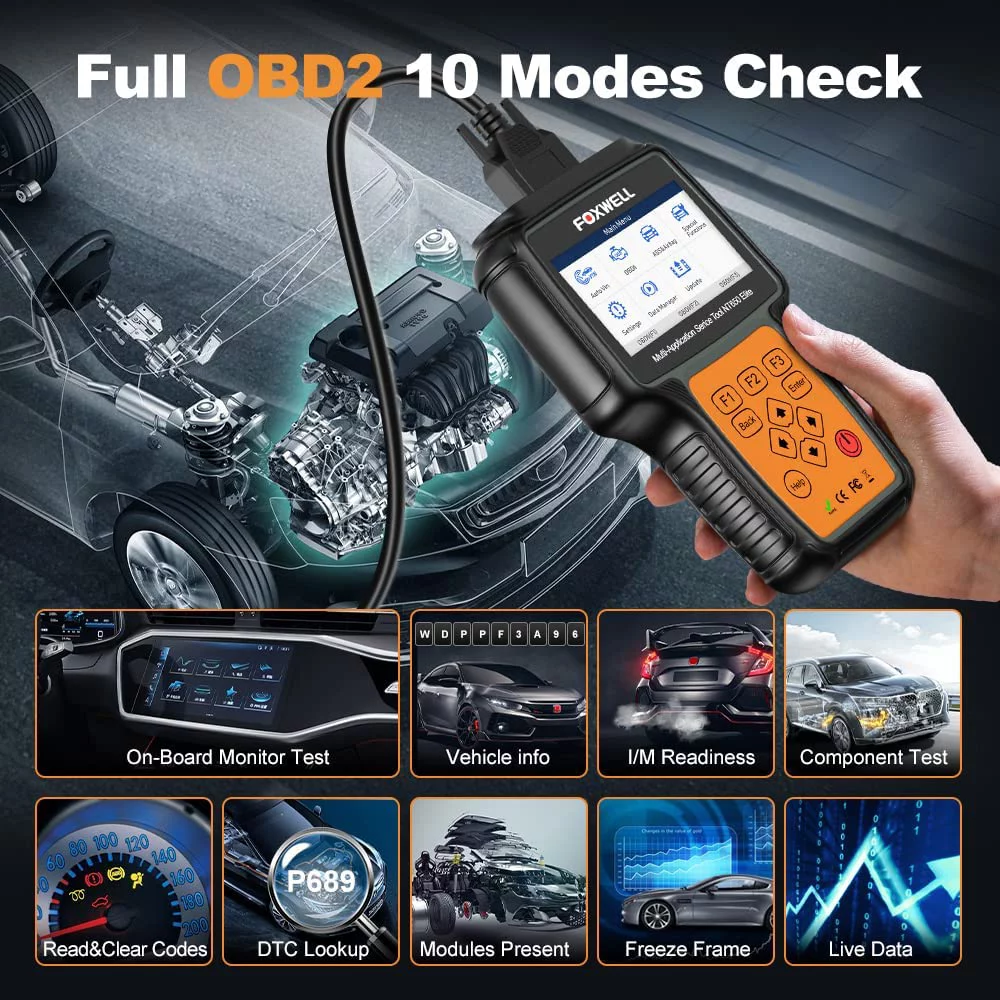 FOXWELL NT650 Elite Automotive OBD2 Scanner ABS Airbag Engine Code Reader with SAS EPB DPF EPS TPMS TPS 25 Special Functions