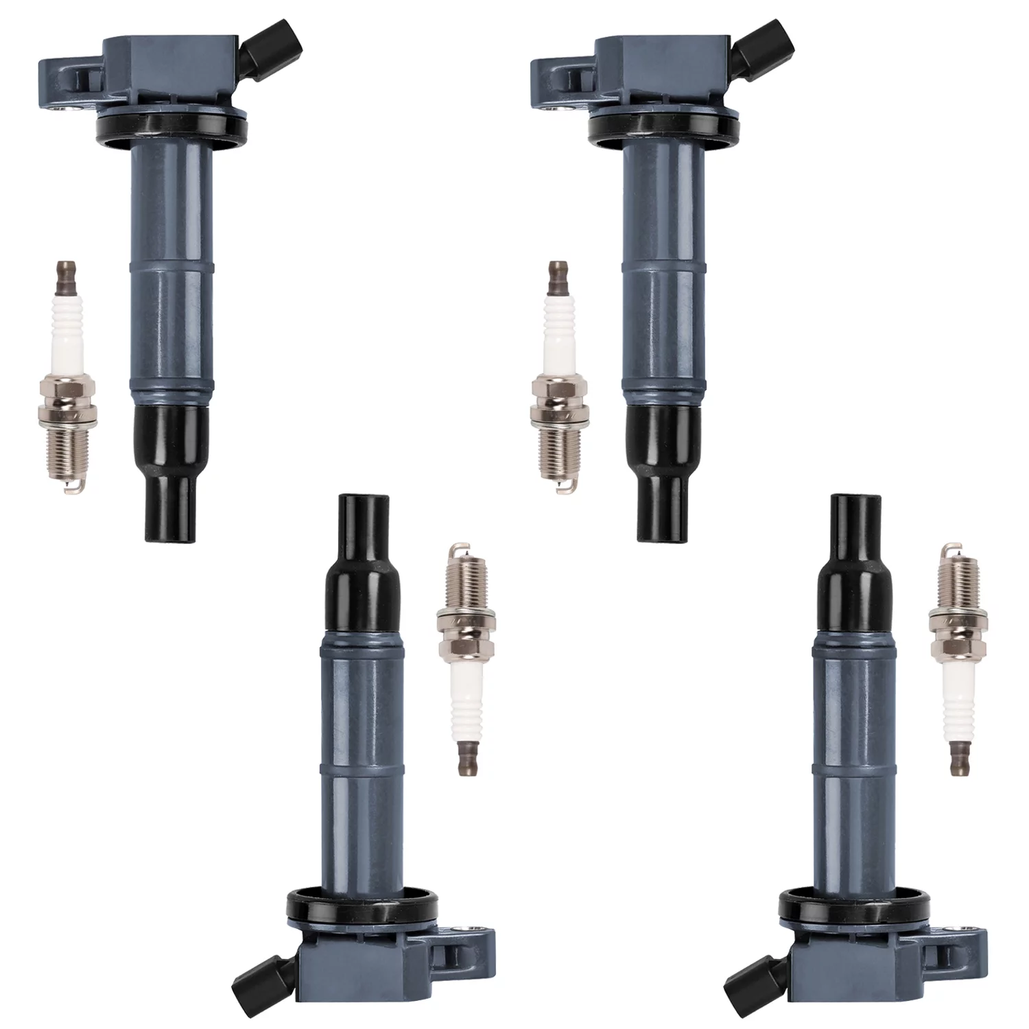 Set of 4 ISA Ignition Coil and Platinum Spark Plugs Compatible with 2010-2012 Lexus HS250h 2.4L I4 Replacement for UF333