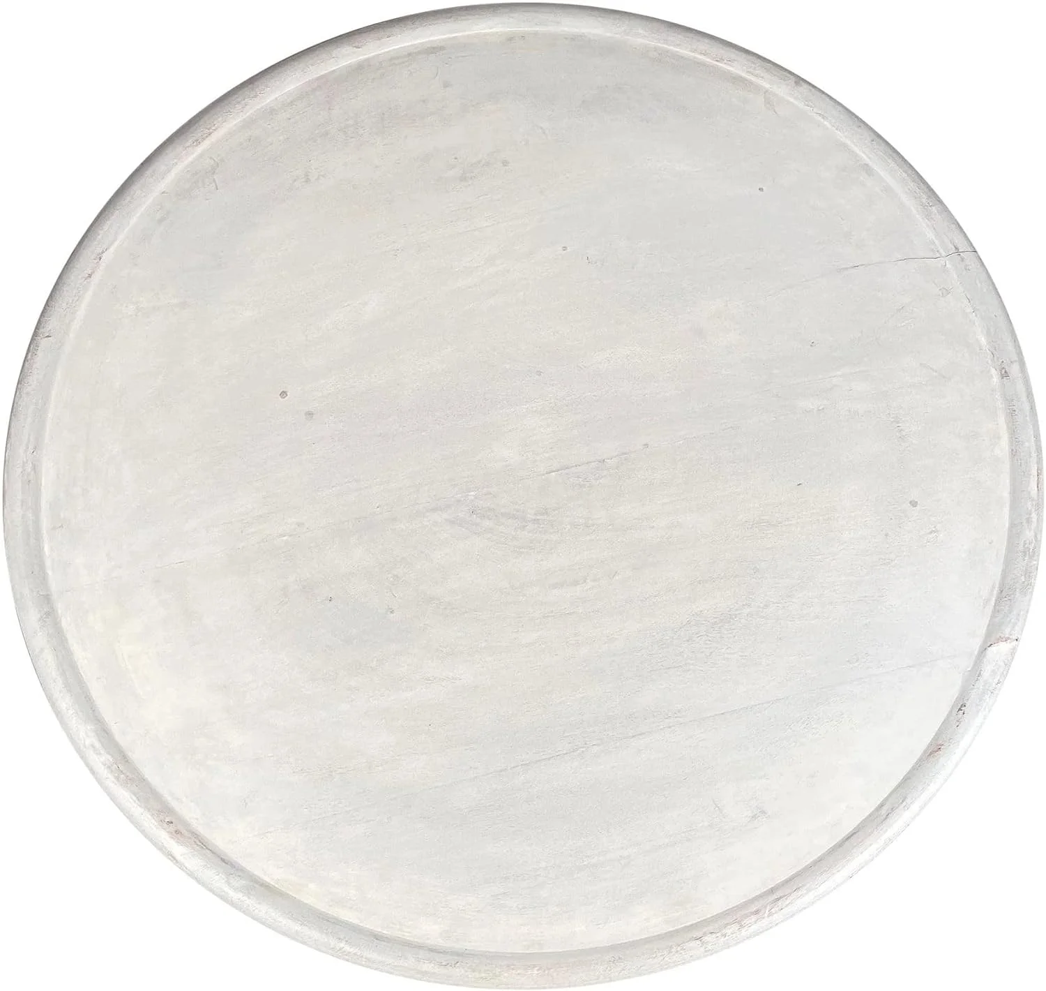 xrboomlife Mango Wood Farmhouse Round Coffee Table with Intricate  Cut-Out Base