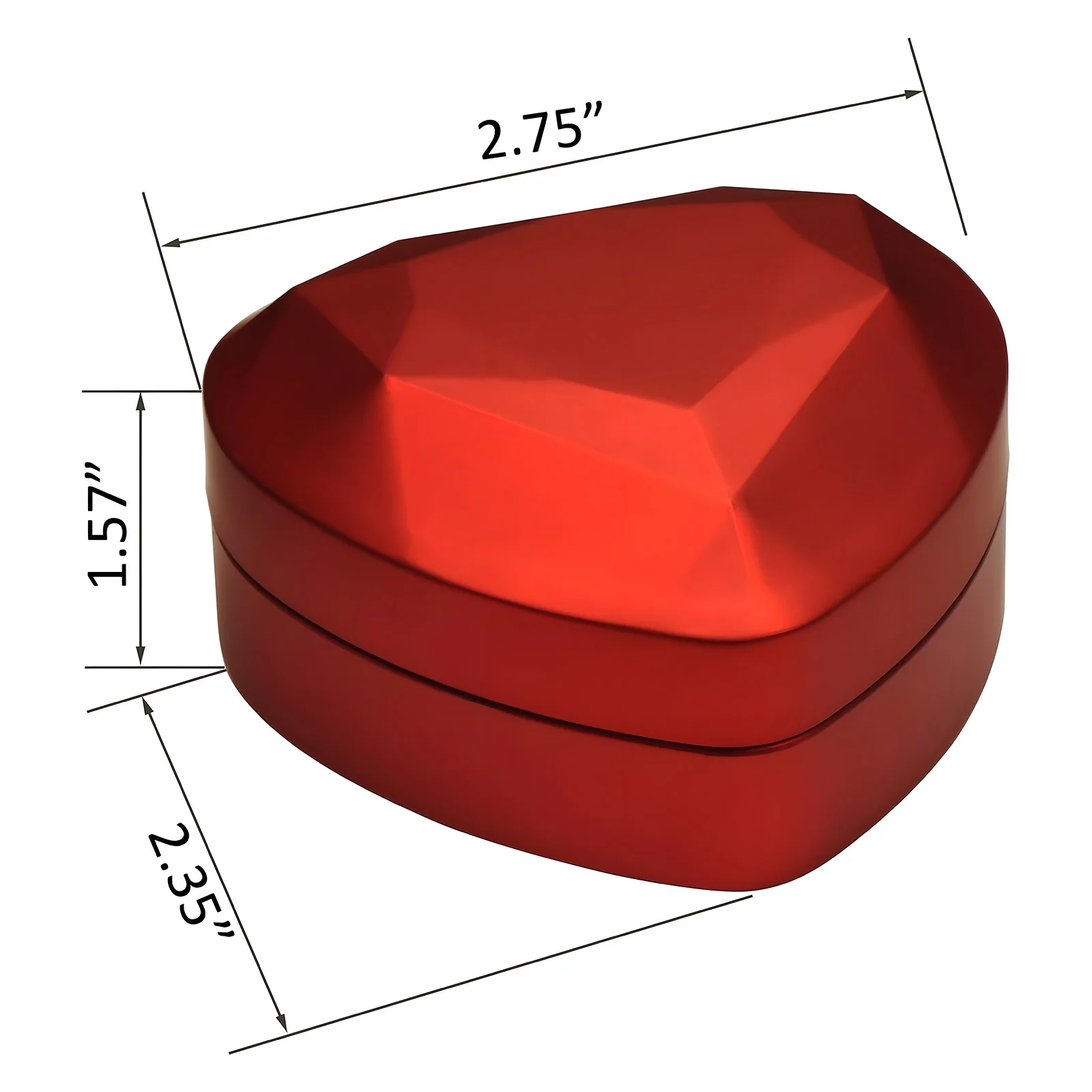 Heart Shaped Ring Box LED Light Engagement Ring Boxes Jewelry Gift Box, Red