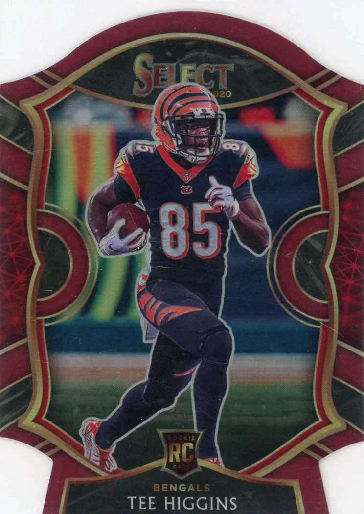 NFL 2020 Panini Select Tee Higgins Red Die-Cut Prizm Trading Card #60 (Rookie)