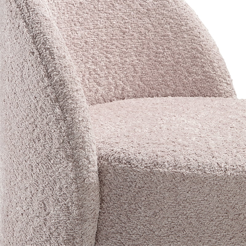 Lystra Swivel Vanity Chair in Dusty Rose Fabric - Fully Assembled