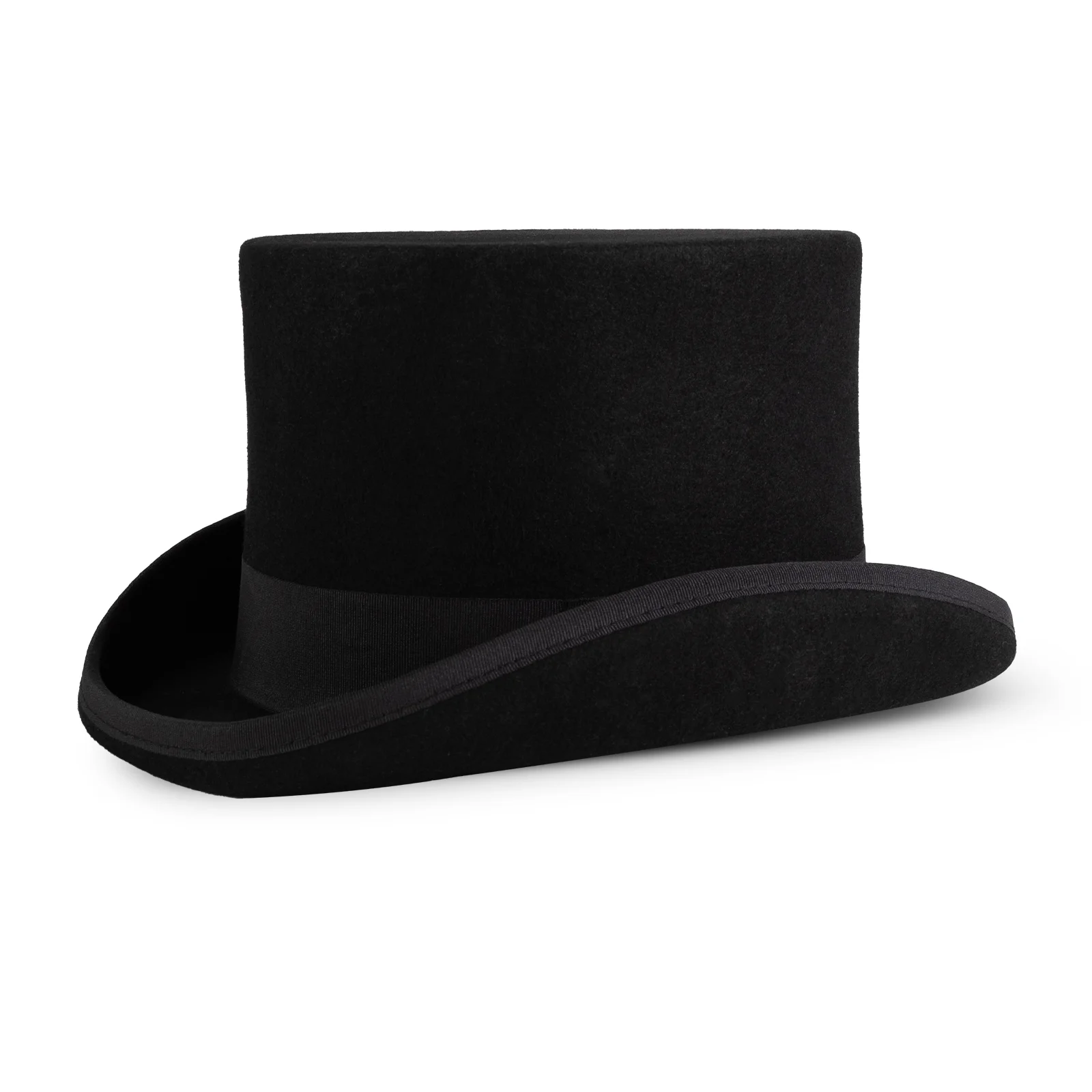 Classic Vintage Wool Felt Men Top Hat Gentlemen Tuxedo Topper Victorian Black L（58-60cm）