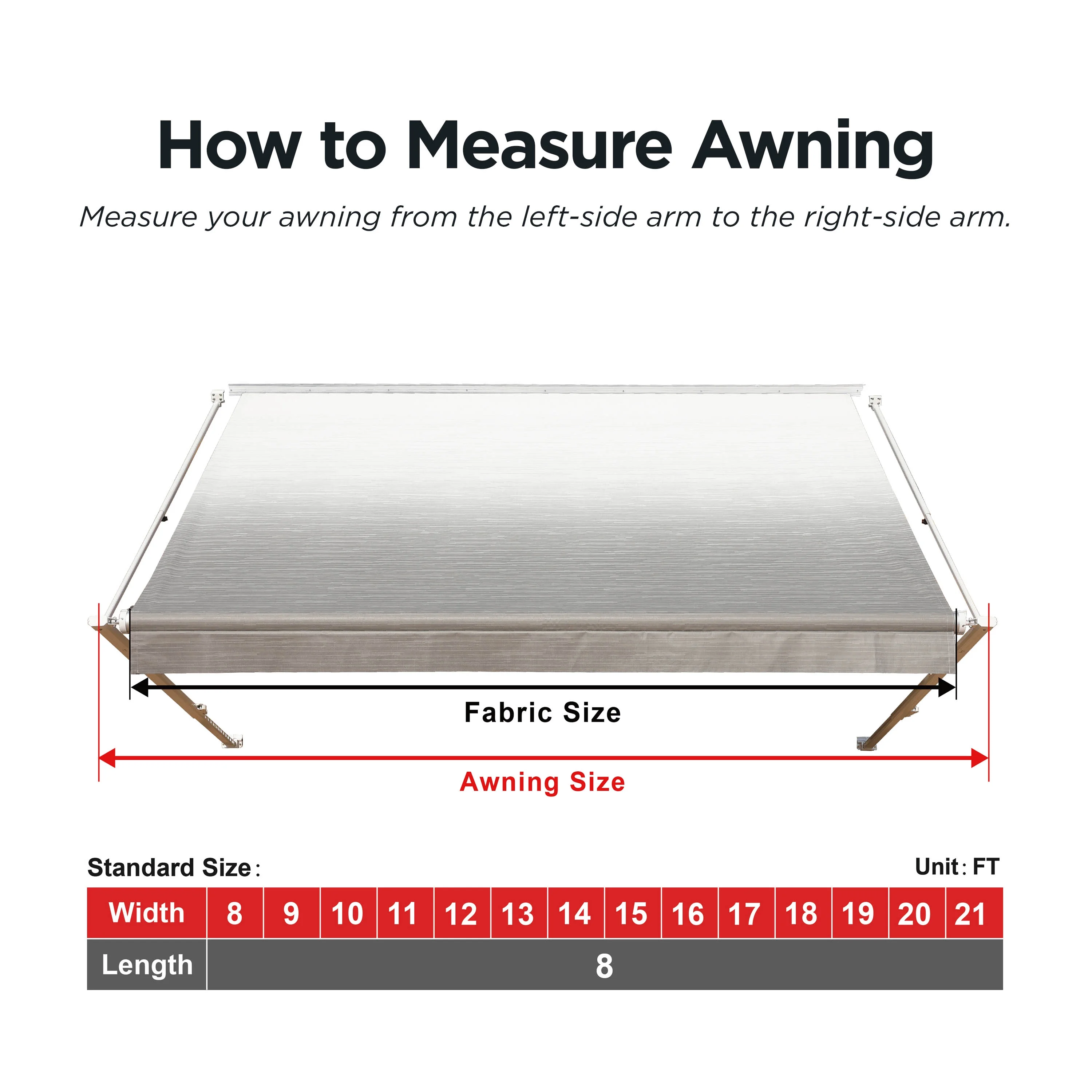 ALEKO Retractable RV Awning 12X8 ft Patio Camping Waterproof Vinyl Canopy Black