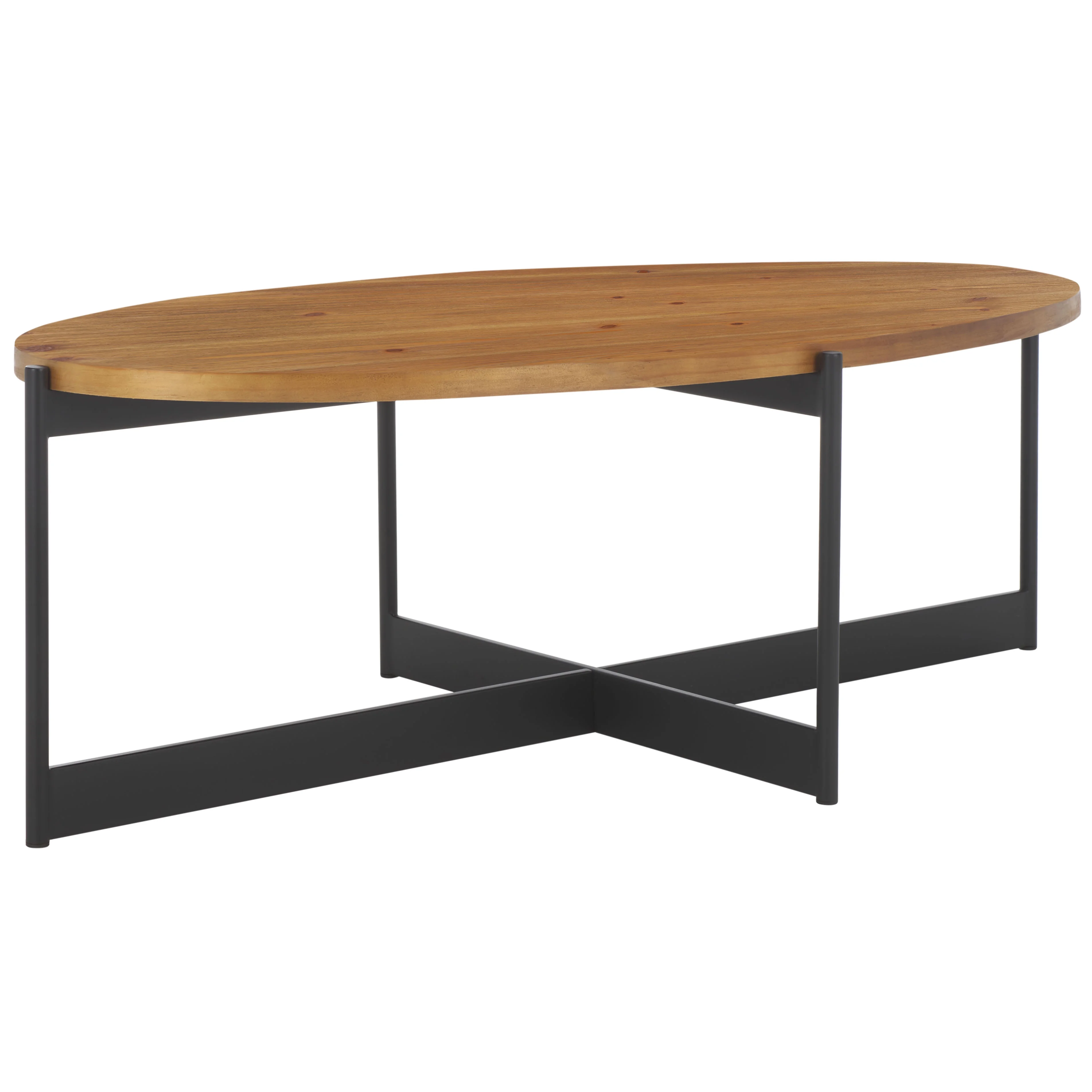 SAFAVIEH Digby Contemporary Coffee Table, Nautral Brown/Black (48.8 in. W x 25.2 in. D x 16 in. H)