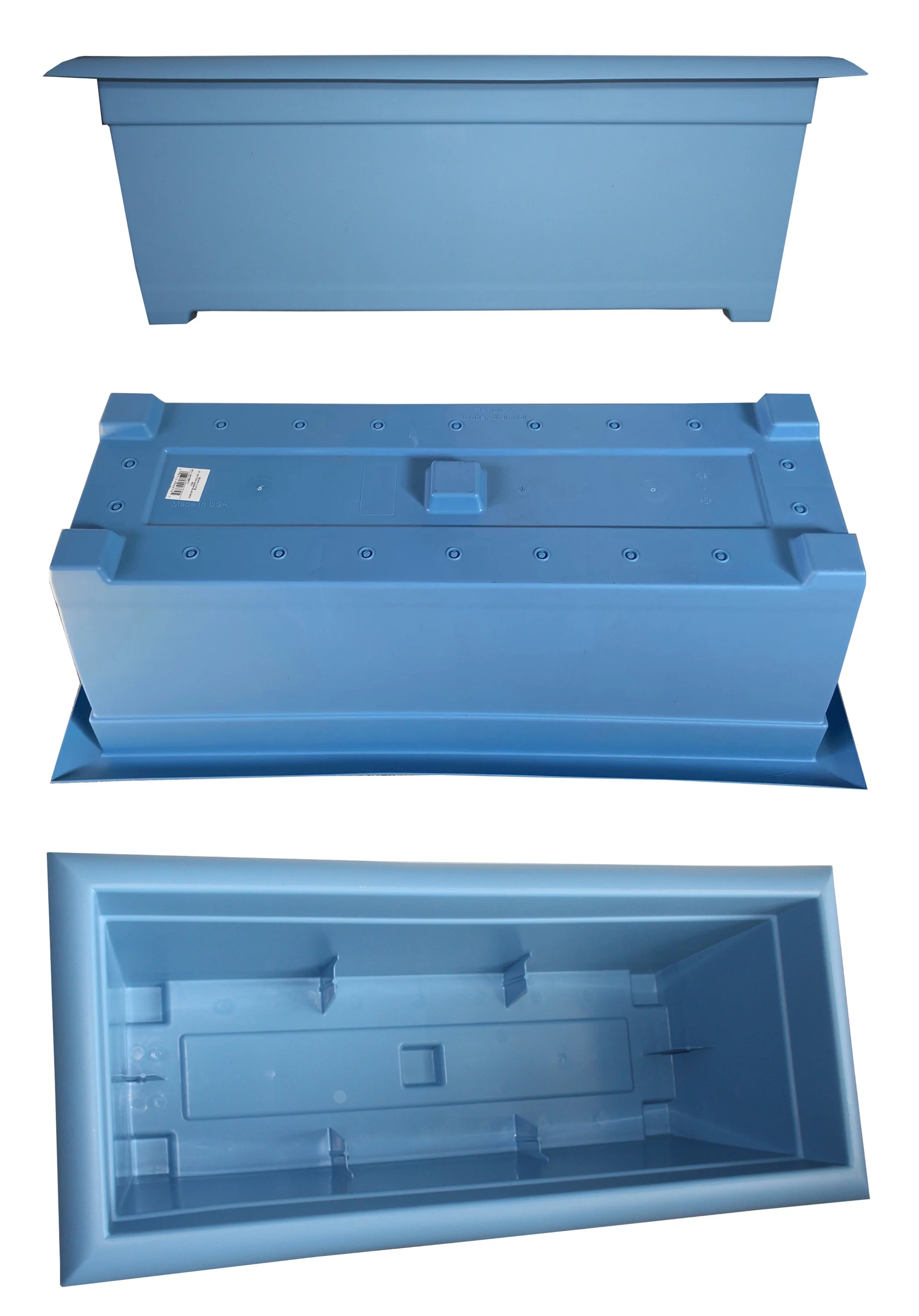 Bloem 27-in Wide Dayton 100% Recycled Plastic Deck Box Planter - Ocean Blue