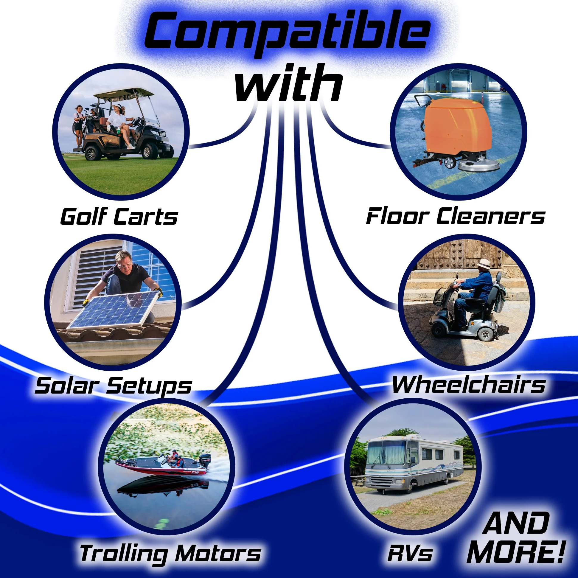 PowerStar Replacement T-105 6V Volt Deep Cycle Golf Cart, Solar, Marine, RV and Industrial Use Battery - 2 Pack