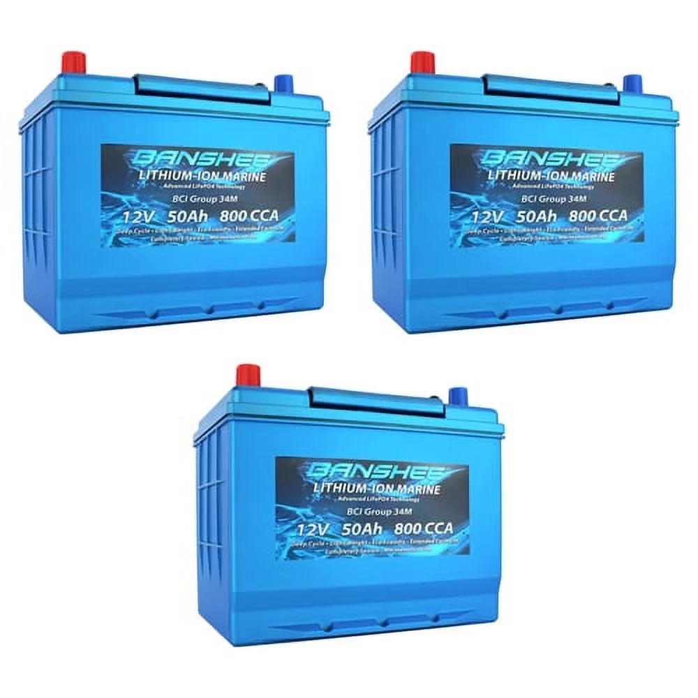 Banshee 36V Lithium Deep Cycle Marine Battery Group 34 - 3 Pack