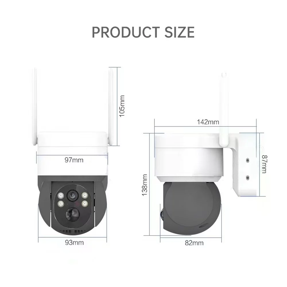 Solar Security Camera Outdoor, 4MP Wireless WiFi Pan Tilt 360° View Camera with Motion Detection and Siren, Color Night Vision,7800mAh Battery, 2-Way Talk (Black)