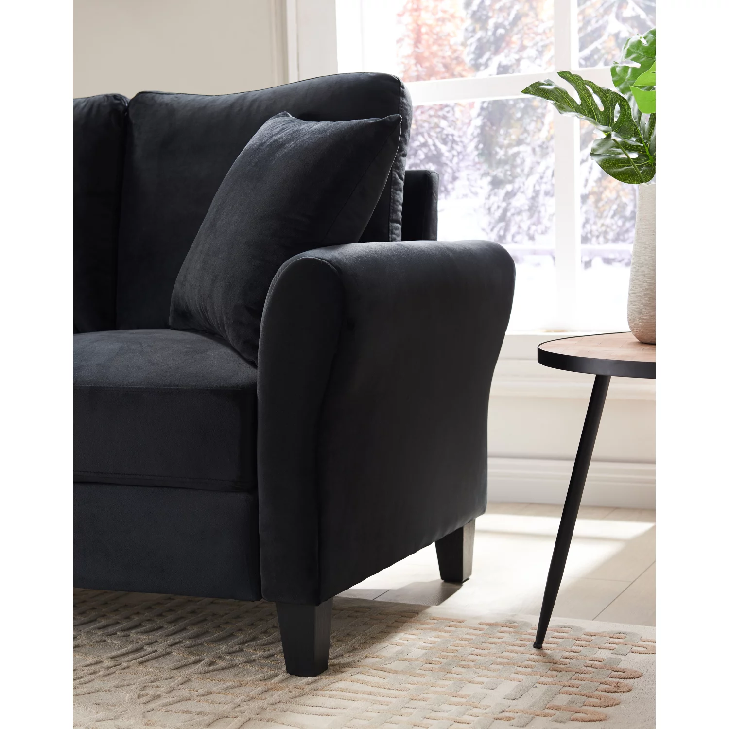 DeeHome [video] Modern Velvet Couch with 2 Pillow, 78 Inch Width Living Room Furniture, 3 Seater Sofa with Plastic Legs