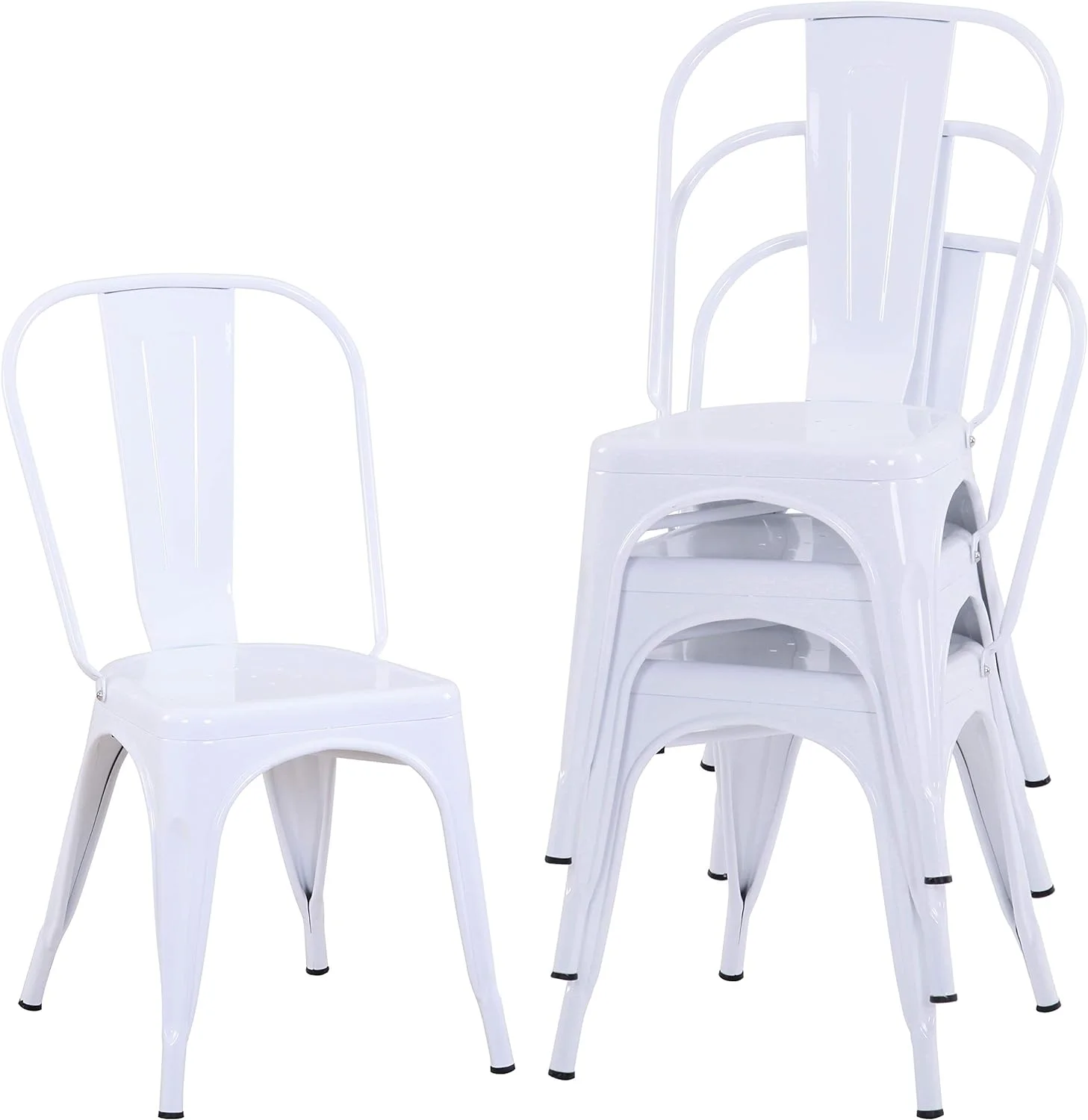 Metal Dining Chairs Set of 4 Indoor Outdoor Chairs S Chairs Kitchen Chairs 18 Inch Seat Height Metal Restaurant Chair Stackable Chair Tolix Side Bar Chairs