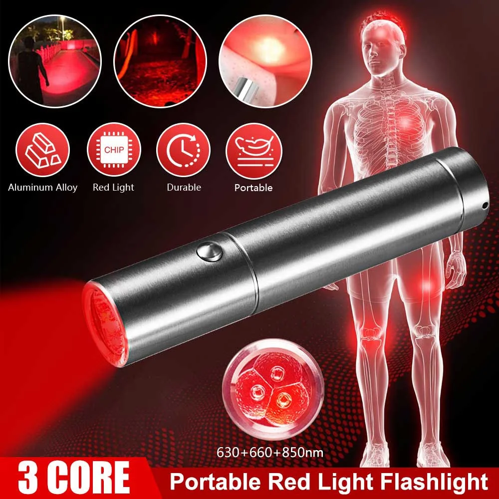 XAEIOW Red Light Therapy Torch, Effective Infrared and Near Infrared Light Therapy Treatment Device, 630nm 660nm 850nm for Body & Face Natural Pain Relief for Neck Shoulder Knees Joint Muscle