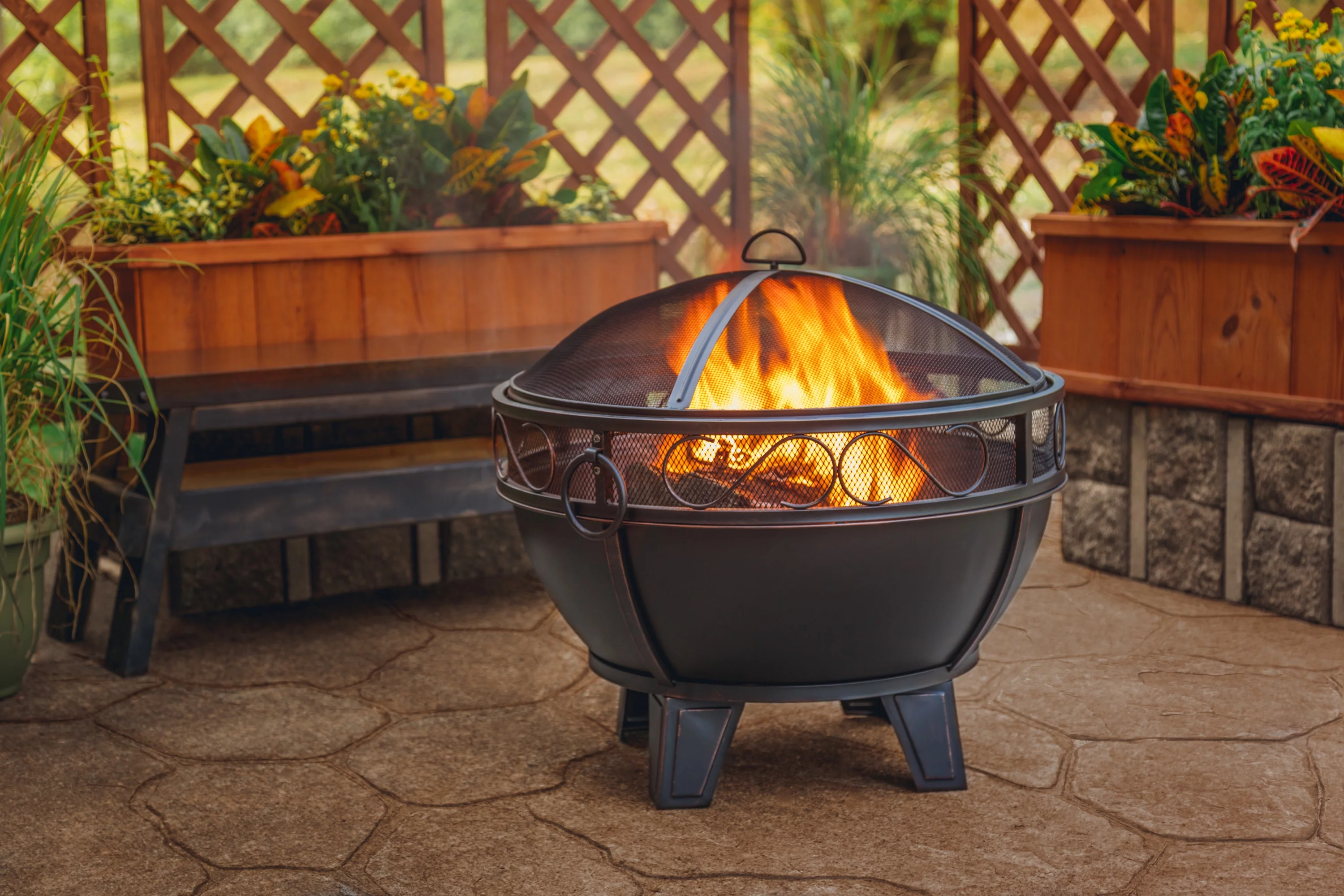 Pleasant Hearth OFW295R Bellora Burning Wood Fire Pit