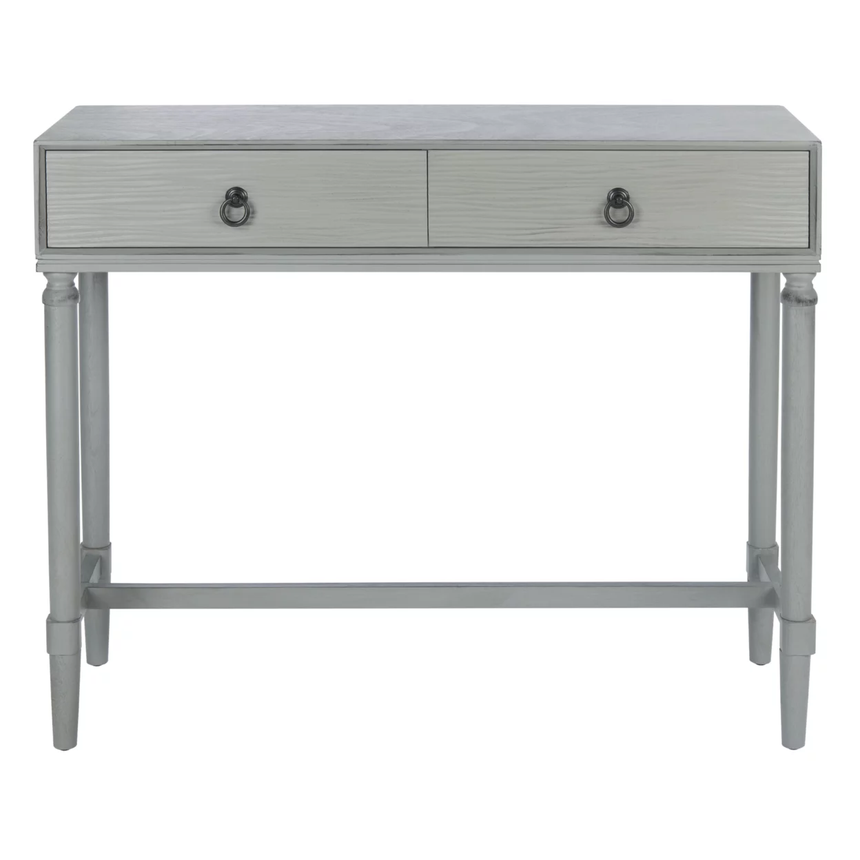 SAFAVIEH Aliyah Solid 2 Drawer Console Table, Distressed Grey