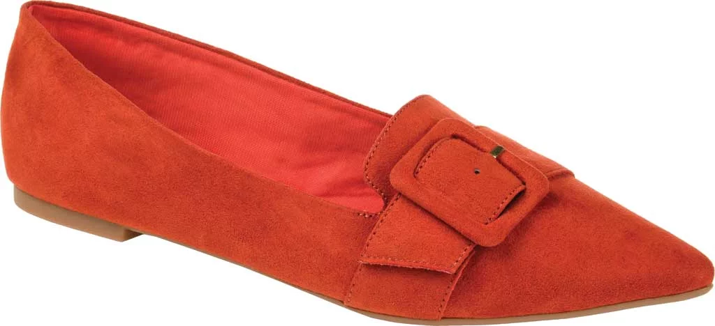 Women's Journee Collection Audrey Pointed Toe Loafer Rust Faux Suede 7.5 M