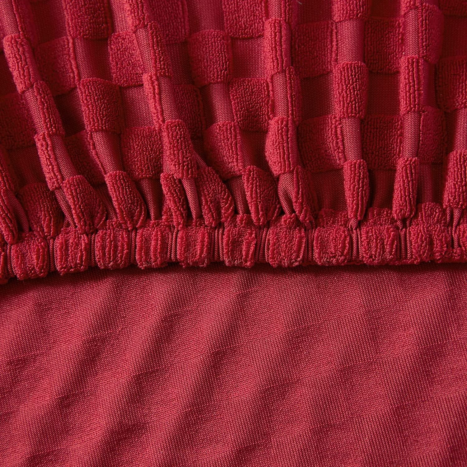 TOPCHANCES Stretch Textured Grid Armless Wing Back Chair Slipcover,  Armless Accent Chair Cover Universal Removable Washable