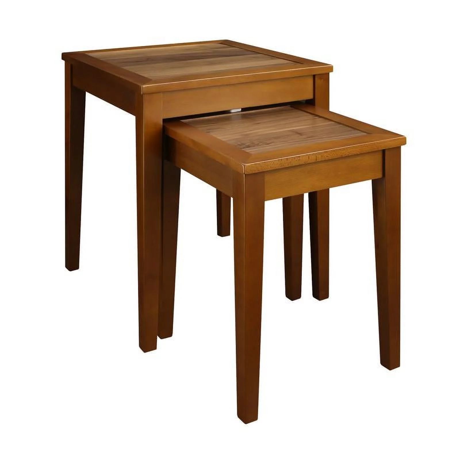 Casual Home Lincoln Nesting End Tables with Concealed Compartment, Solid American Walnut Top
