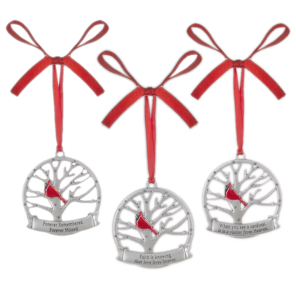 Ganz Memorial Cardinal Ornaments, Set of 3