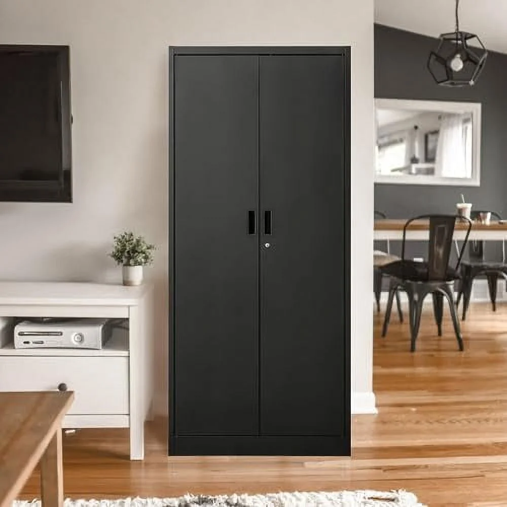 GVJMTKP Steel SnapIt Cabinet  72 Inch Metal  Cabinet with Locking Doors and Adjustable Shelves  Metal Garage Cabinet  Tool Cabinets for Office  Garage and Home Use  72"H x 32"W x