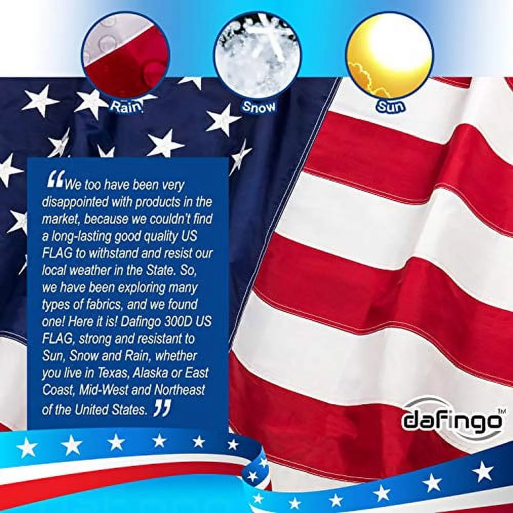 American Flag 4x6 ft - US Flag 4x6 Outdoor Made in USA - US Flag Premium Nylon Long Lasting - Embroidered Stars Sewn Stripes Brass Grommets United States U.S. Flag 4 x 6 ft Outdoors Indoors Pole Wall