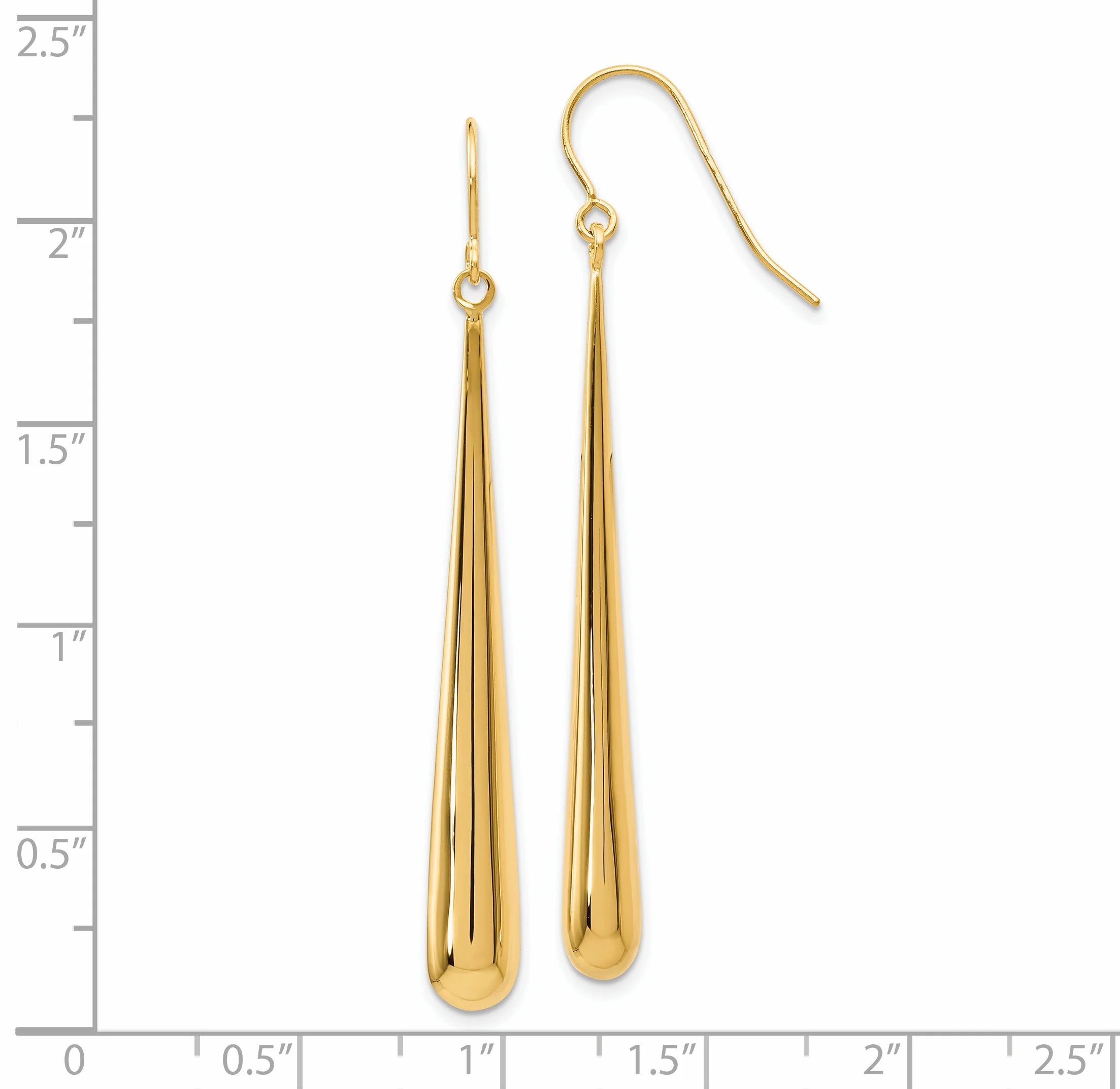 Primal Gold 14 Karat Yellow Gold Polished Shepherd Hook Earrings