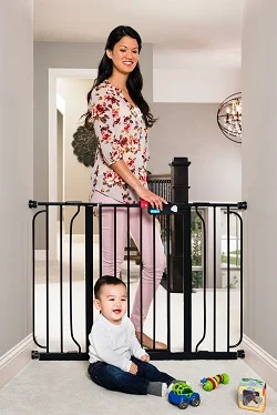 Regalo Easy Step 49 inch Extra Wide Baby Safety Gate, Black
