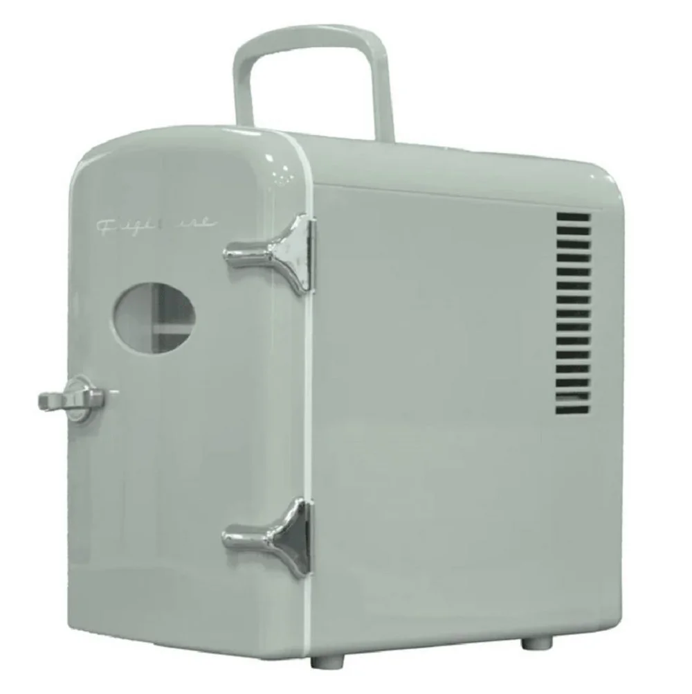Restored Frigidaire Retro 6 Can Mini Personal Fridge Cooler, EFMIS129, Moonbeam (Refurbished)