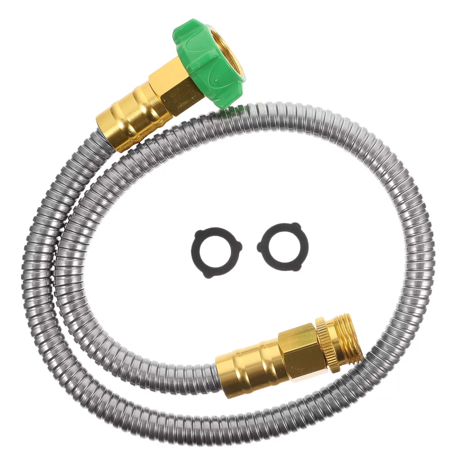 Qumonin Metal Garden Hose Flexible Stainless Steel Water Extension 3FT Heavy Duty