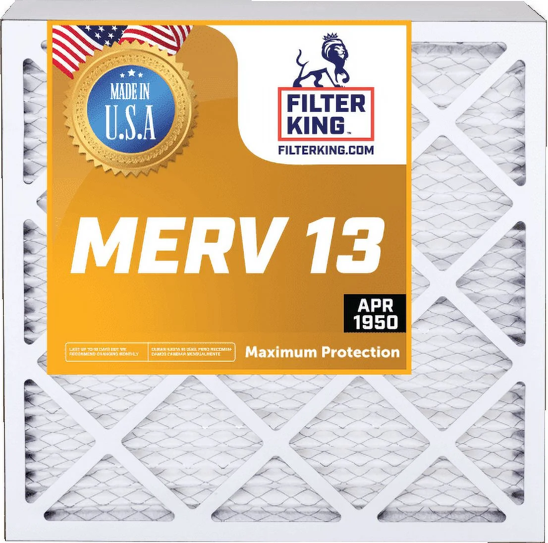Filter King 17.5x23.5x1a Air Filter | 4-PACK | MERV 13 HVAC Pleated A/C Furnace Filters | MADE IN USA | Actual Size: 17.5 x 23.5 x .75