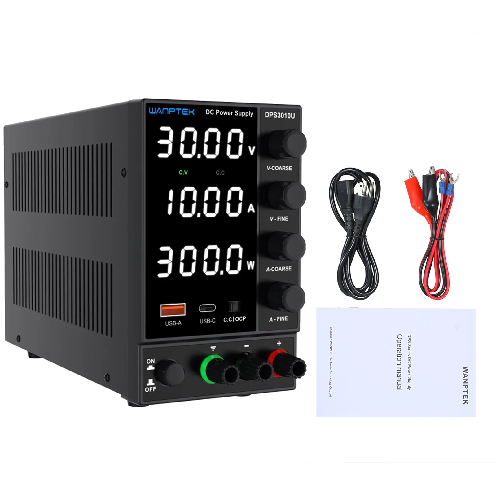wanptek Power Regulater,0-30V 0-10A 300W DPS3010U 0-30V 0-10A Supply 115V/230V 50/60Hz Power Supply 300W DC Power LED Precision Adjustable Supply 4 Display JINMIE Power SIUKE DPS3010U RUSUO