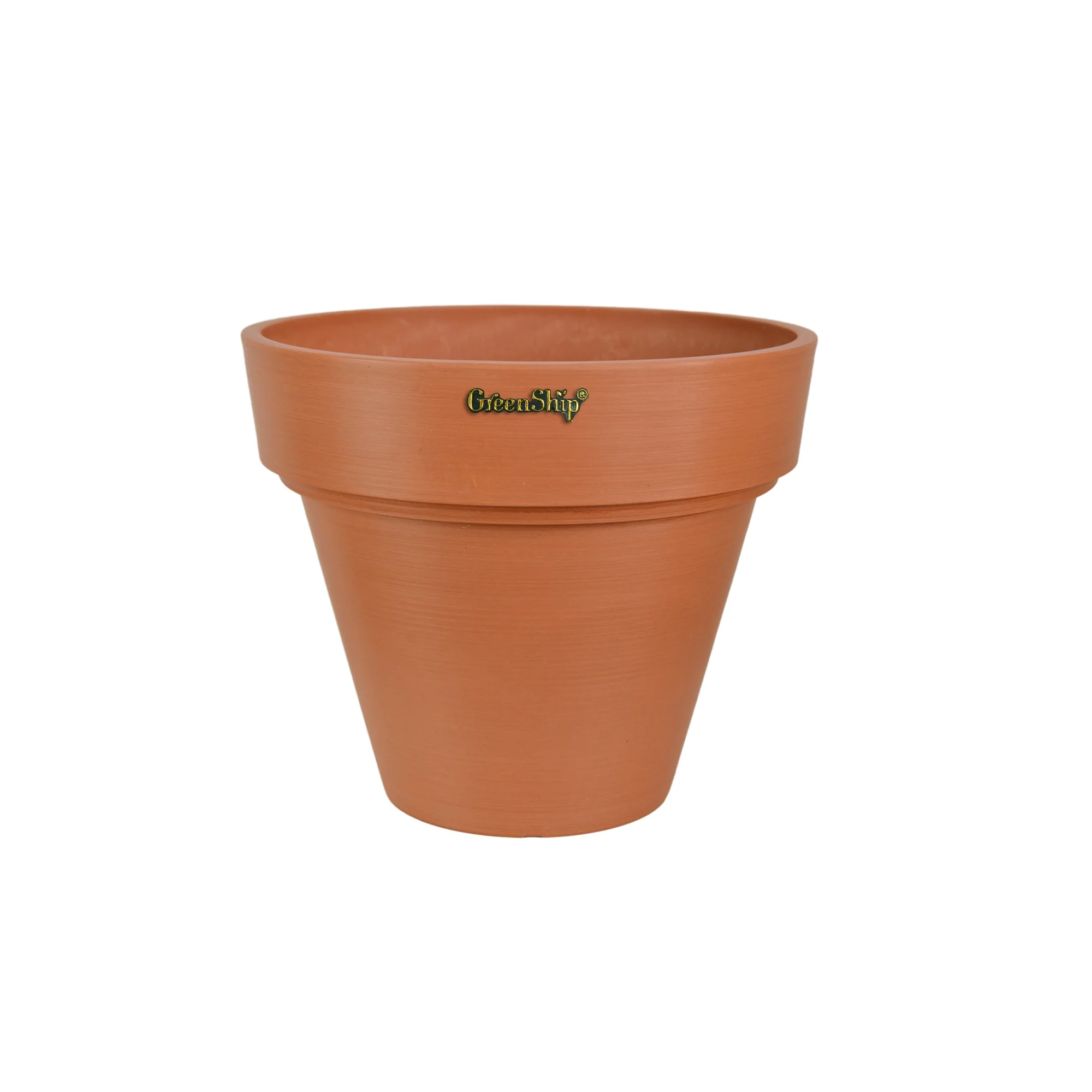 GreenShip 10 Inch Large Planter with Drainage Hole,Modern Plant Pots for Indoor Outdoor Garden Plants and Flowers,Terra Cotta