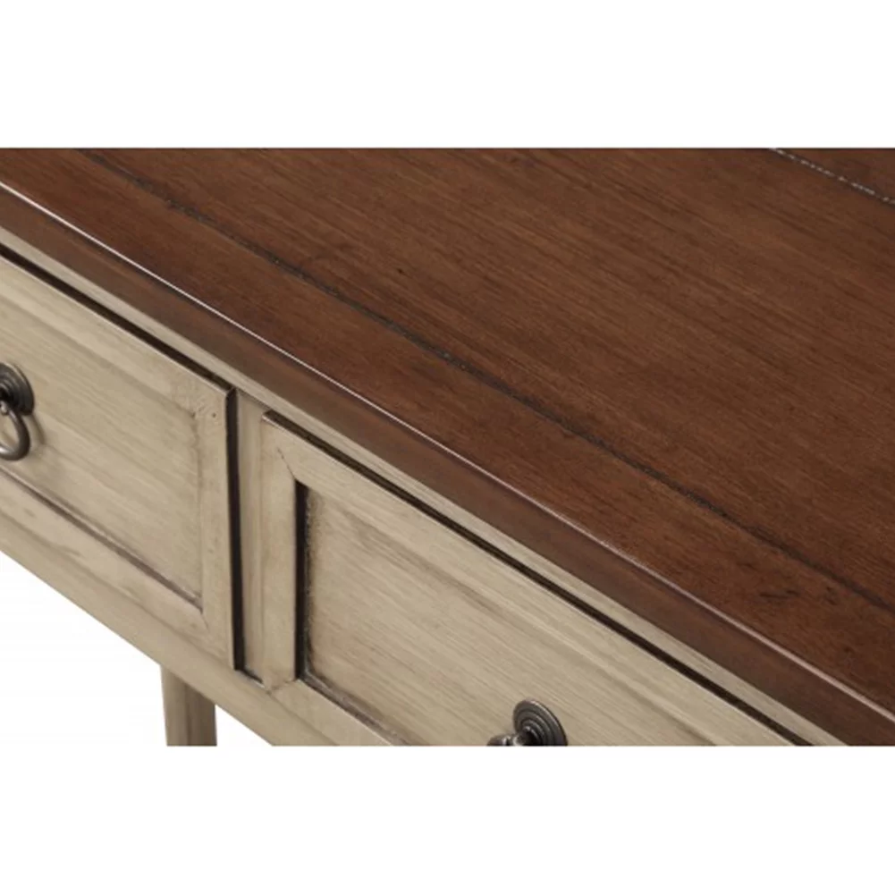 Hommoo 2 Drawer Wood Console Table, Gray