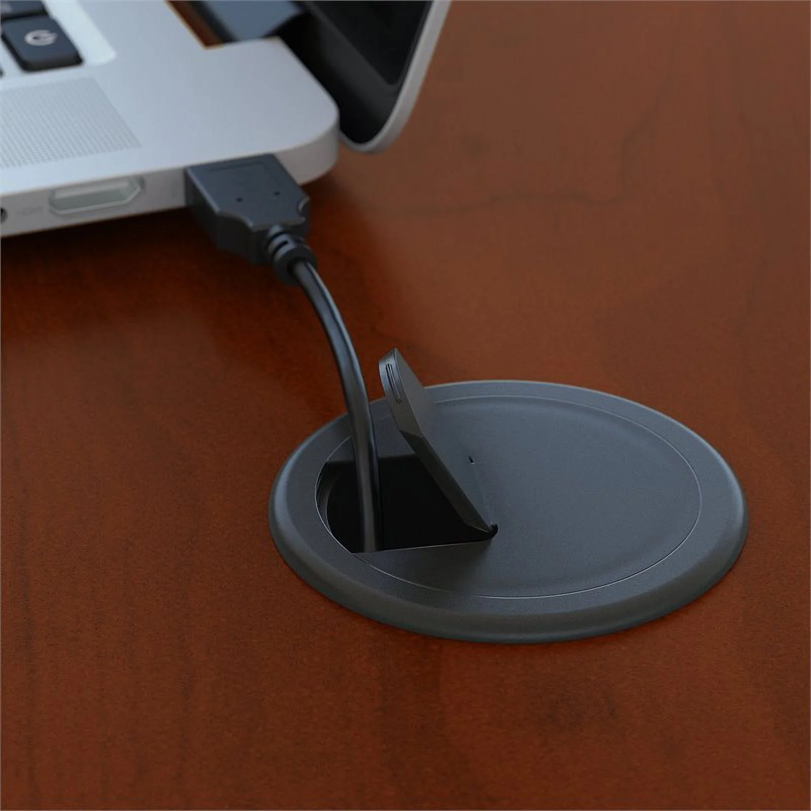 Series C 72W x 30D Desk with Hutch and Mobile File Cabinet in Hansen Cherry