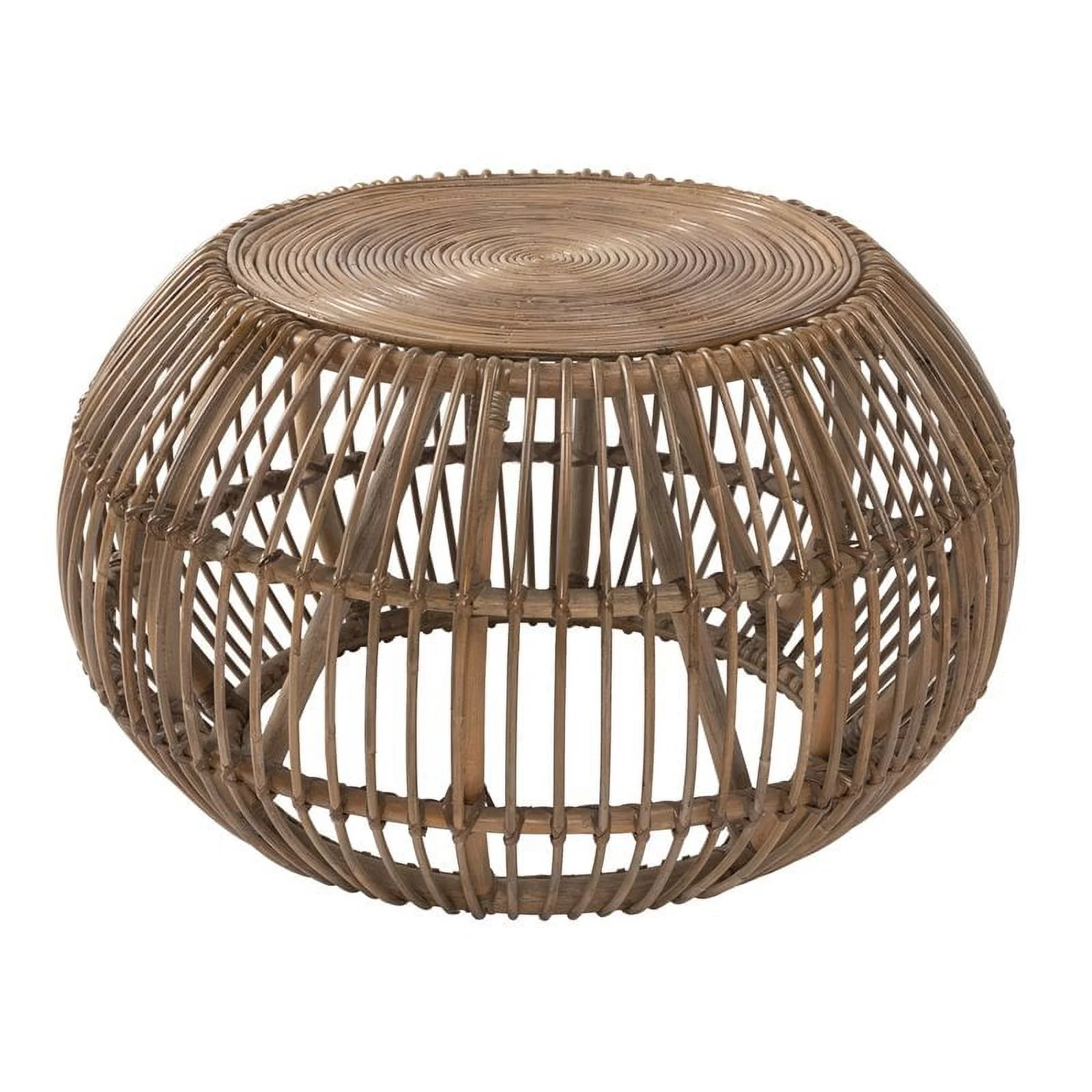 Trent Home Round Modern Wicker / Rattan Subalio Coffee Table in Espresso
