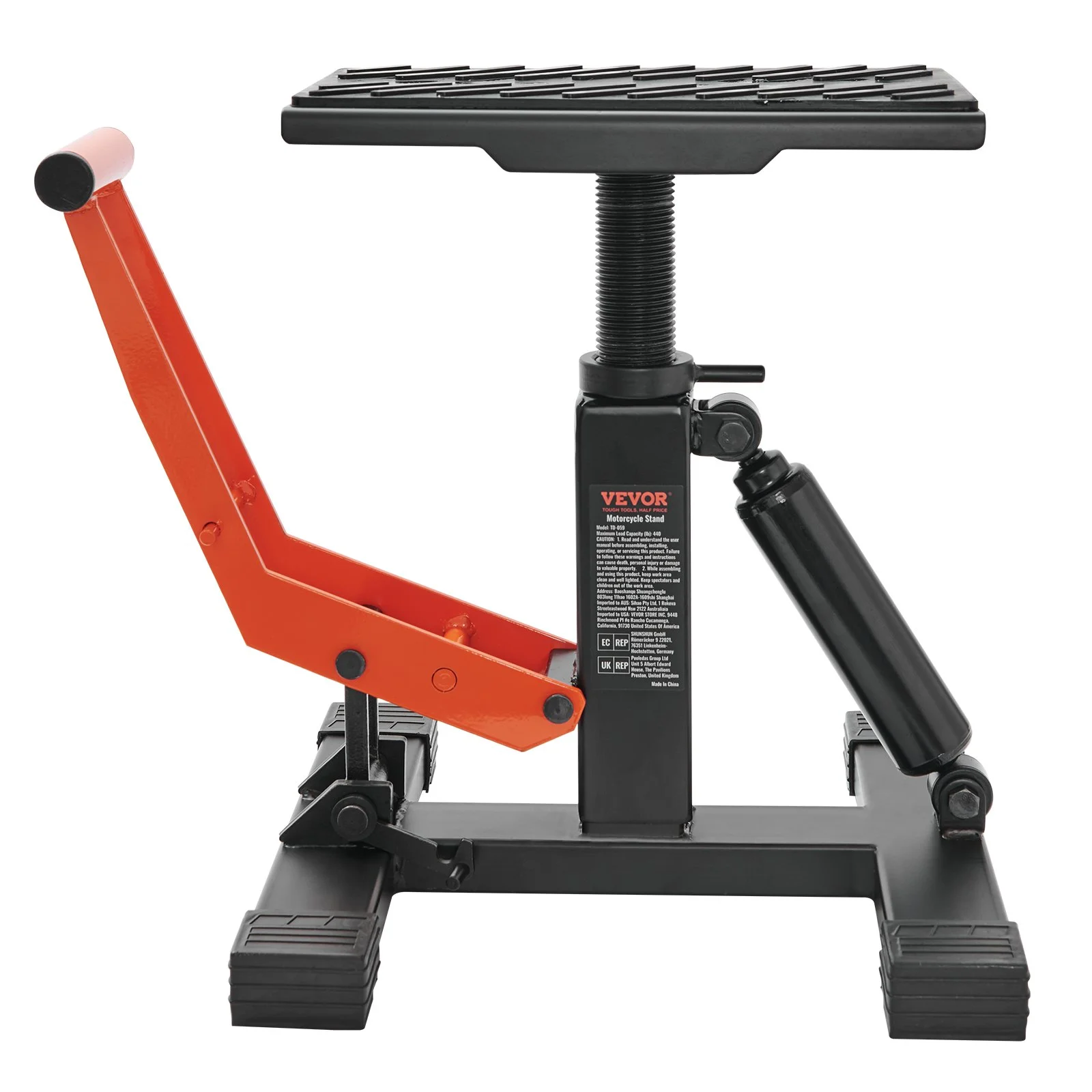 VEVOR Hydraulic Dirt Bike Lift Stand, 440 lbs Capacity, Adjustable Height Motorcycle Jack, Hoist Table for Pit Bike Repair and Maintenance