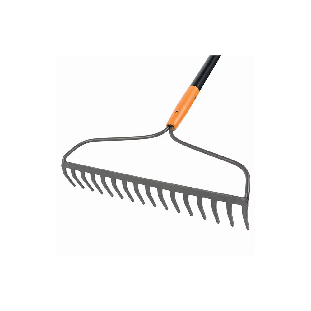 Fiskars Garden Rake, Metal Bow Rake with Fiberglass Handle