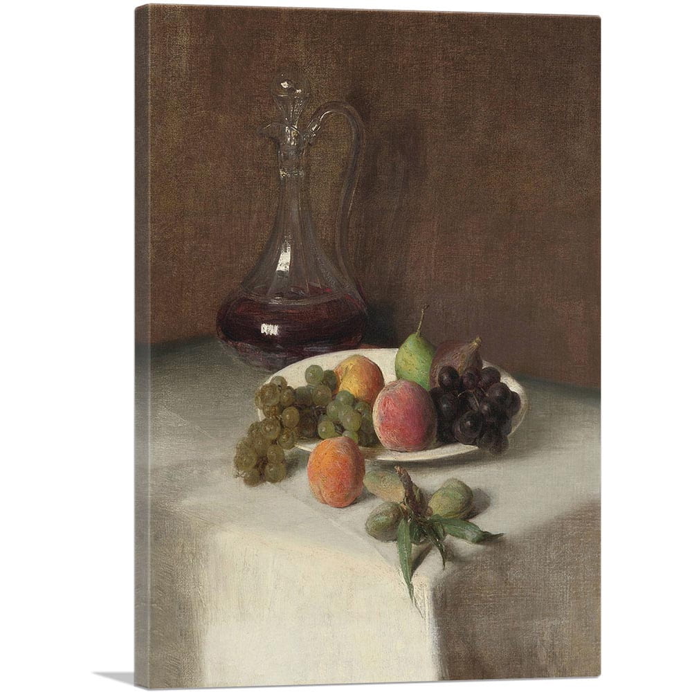 ARTCANVAS Dead Nature At Carafe 1865 Canvas Art Print by Henri Fantin-Latour - Size: 26