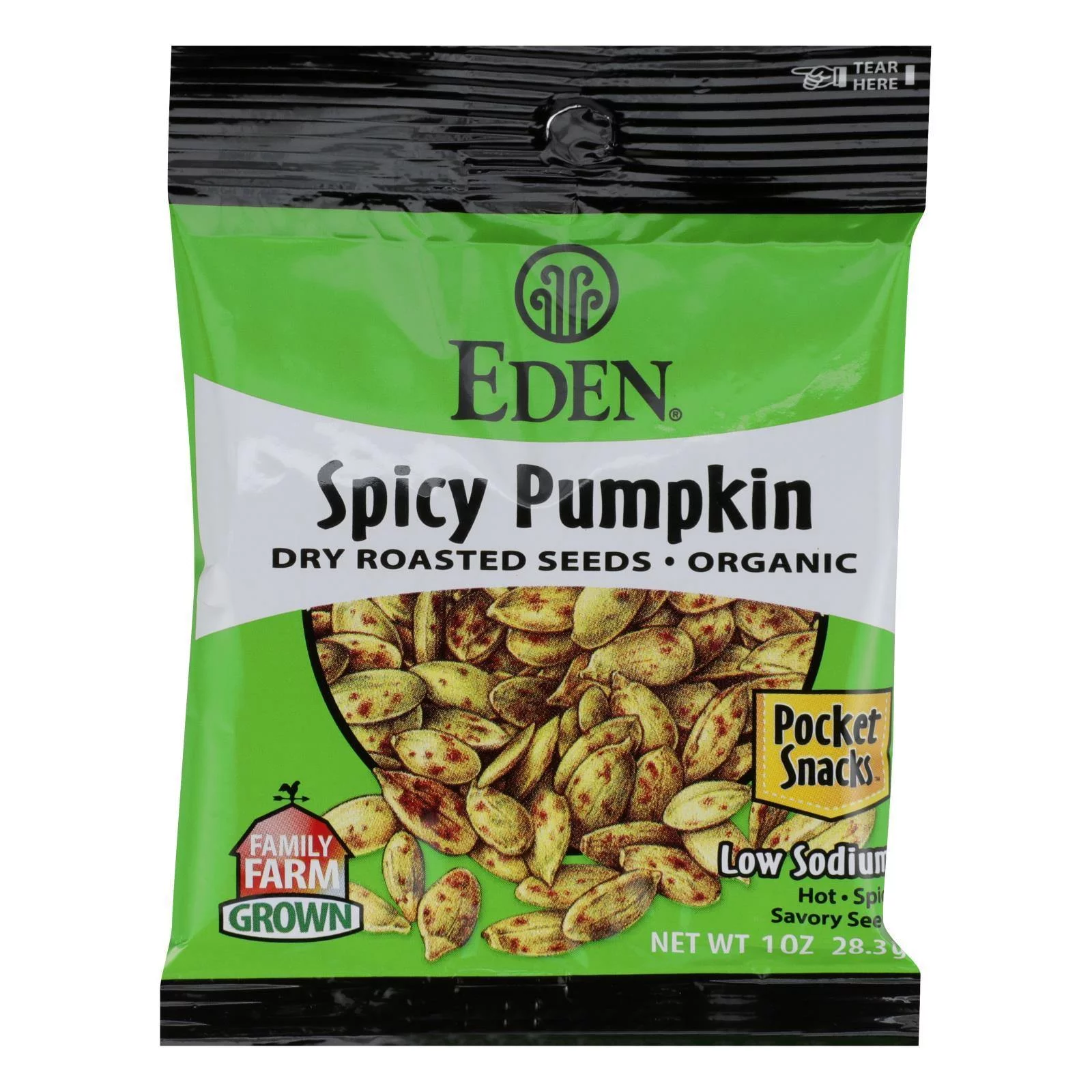 Eden Foods Organic Pumpkin Seeds - Dry Roasted - Spicy - 1 Ounce