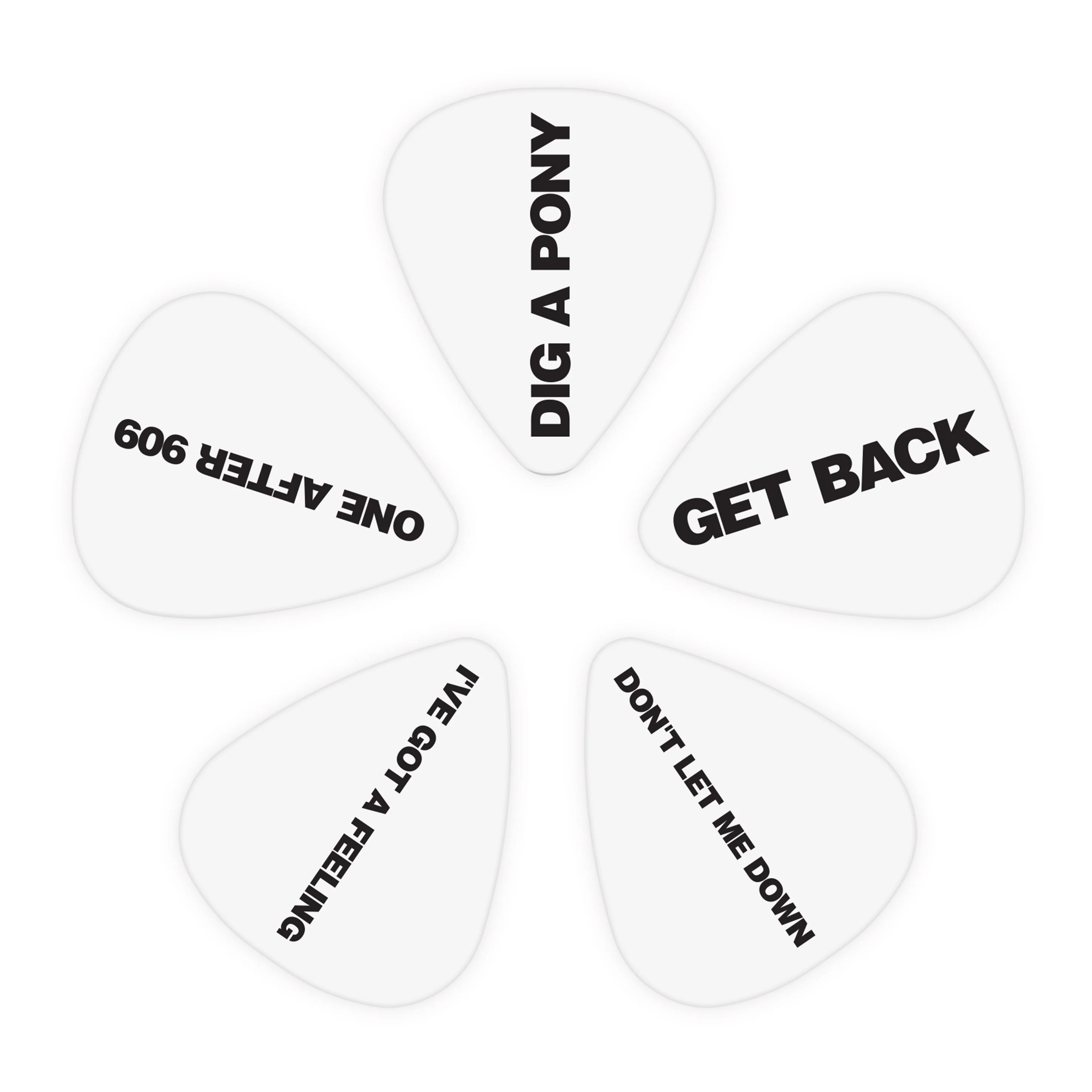 Beatles Guitar Picks Get Back Medium 20 Picks Celluloid D'Addario .70mm